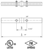 Riser Clamp for Vertical Pipe Support, Hot-dip Galvanized, FM and UL Approved