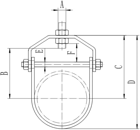 ClampTitan Adjustable AWWA Ductile AC Transite Clevis Hanger, Stationary Suspension