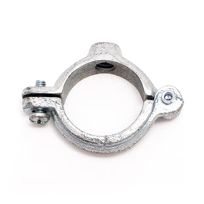 ClampTitan Hinged Split Ring Pipe Hanger Galvanized Iron, with 3/8 or 1/2 in. Rod Fitting