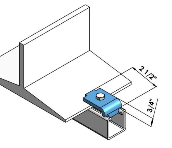 ClampTitan Flange Strut Beam Clamp, Secure 1-5/8" Channel to Beam
