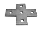 ClampTitan 5-Hole Cross Plate, Flat Bracket for 1-5/8" Strut Channel with 1/2" Bolt, Heavy Duty Cross Connector