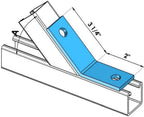 ClampTitan 2 Holes Open Corner Angle Bracket for 1-5/8" Strut Channel Fittings