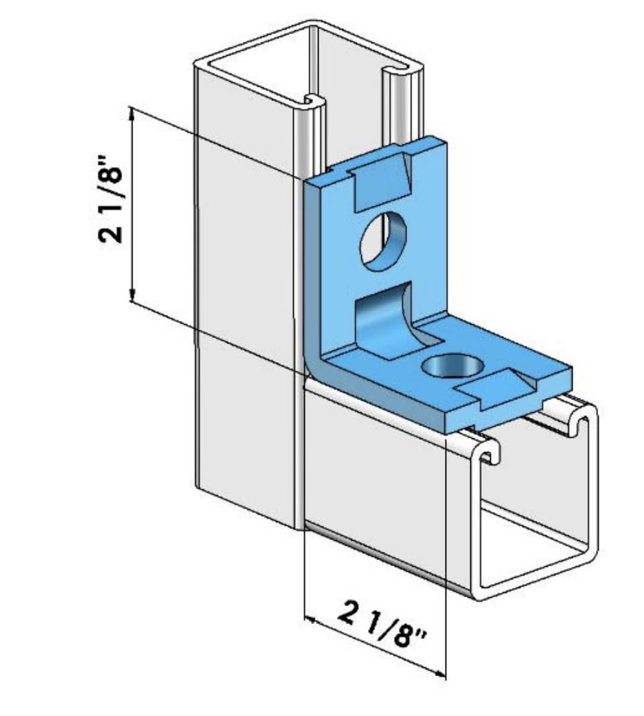 ClampTitan 2-Hole 90 Degree Fitting for Strut Channel, Flat Plate Fittings