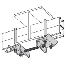 ClampTitan Double J-Hook Beam Clamp, Zinc Electro-Galvanized