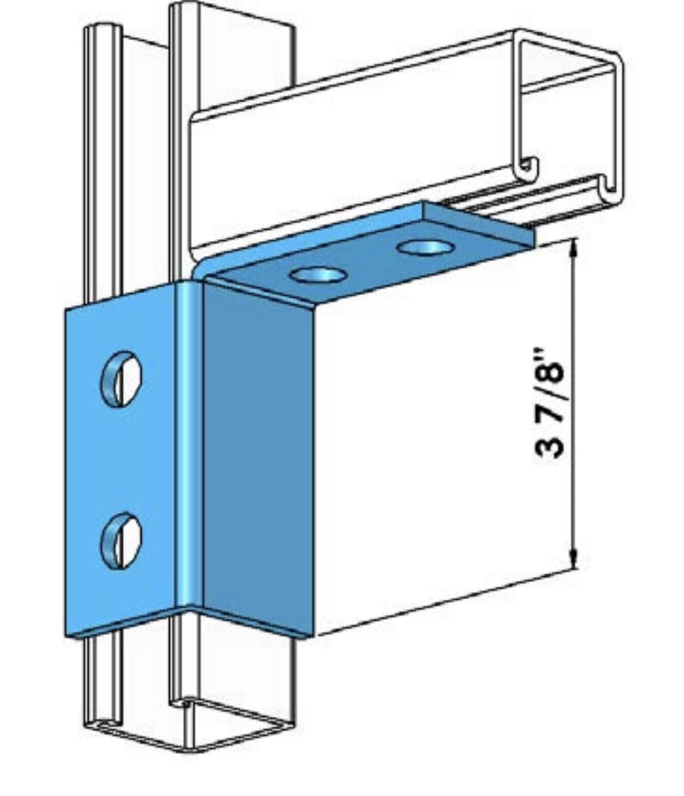 ClampTitan 4-Hole Corner, Channel Wing Fitting Bracket, for 1-5/8" Strut Channel with 1/2" Bolt, HDG