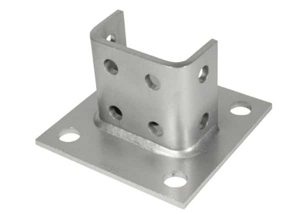 ClampTitan Double Post Base, 4 Holes Square Mount for B2B 1-5/8" Strut Channel
