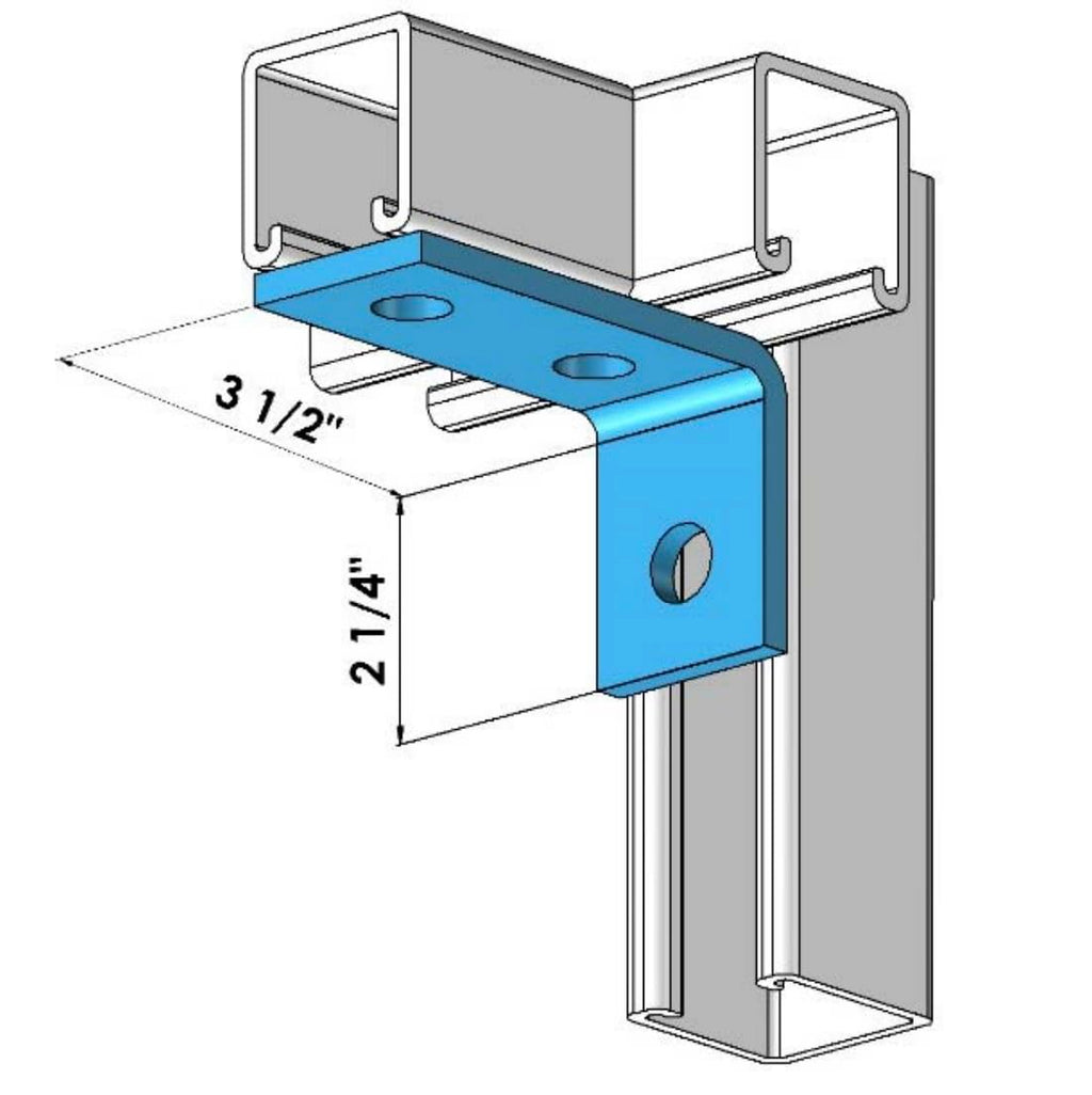 ClampTitan 3-Hole 90 Degree Connector, Fitting Bracket for 1-5/8" Strut Channel, L Shape Corner Brace