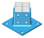 ClampTitan Double Post Base, 4 Holes Square Mount for B2B 1-5/8" Strut Channel