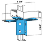 ClampTitan 12-Hole Wing Fitting Bracket, for 1-5/8" Strut Channel with 1/2" Bolt, HDG hot-dip Galvanized