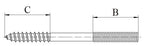 ClampTitan Coach Screw Rod, Vertical Hanger for Wood, Zinc Electro-Galvanized, 10-Pack