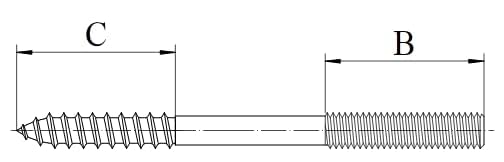 ClampTitan Coach Screw Rod, Vertical Hanger for Wood, Zinc Electro-Galvanized, 10-Pack
