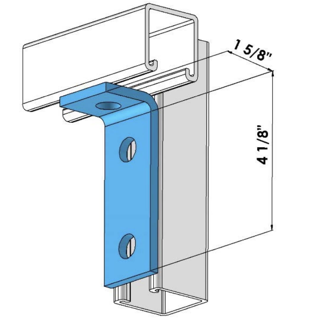 ClampTitan 3-Hole 90 Degree Angle, Fitting Bracket for 1-5/8" Strut Channel, L Shape Corner Brace