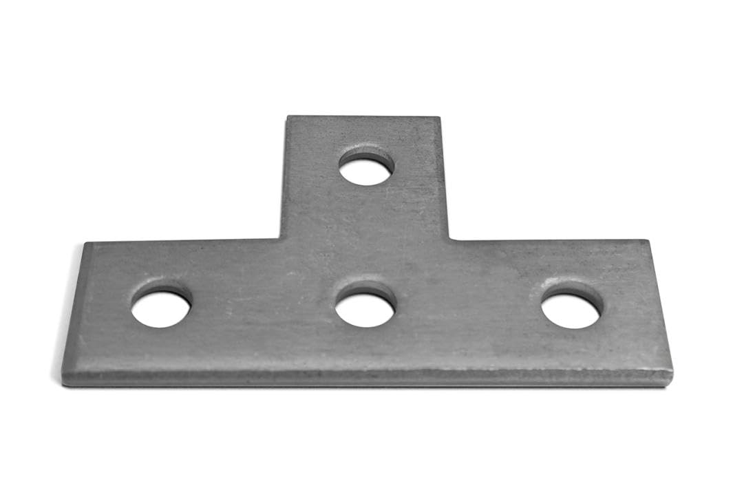 ClampTitan T Shape Plate Four Hole, Fitting for 1-5/8" Strut Channel, Tee Plate Corner Bracket
