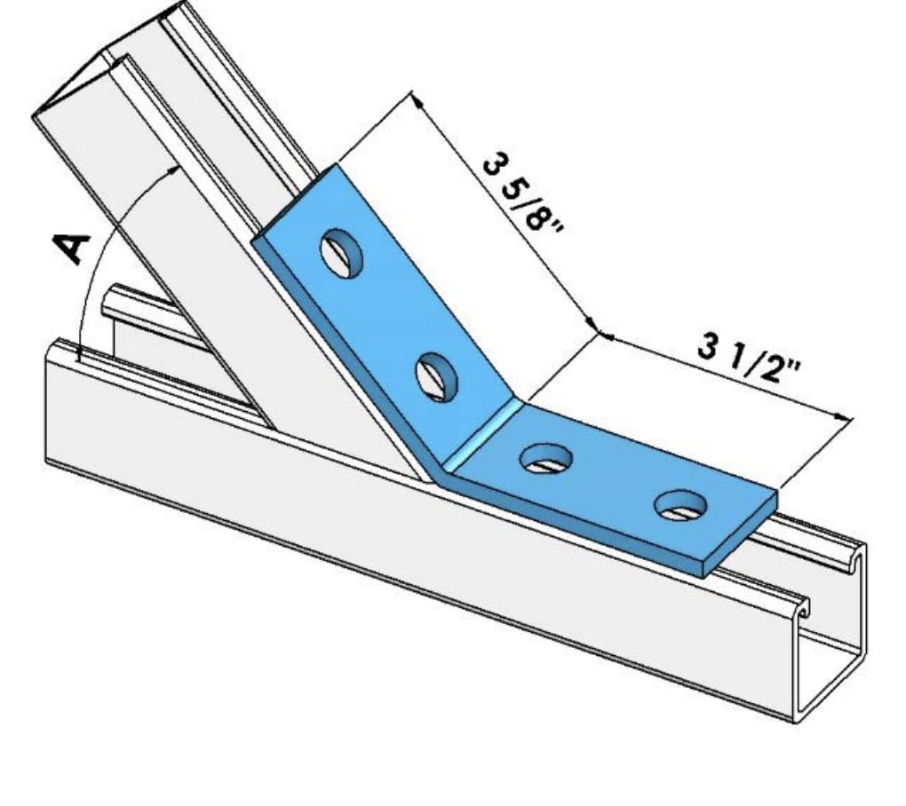 ClampTitan 4 Holes Open Corner Angle Bracket for 1-5/8" Strut Channel Fittings Connector