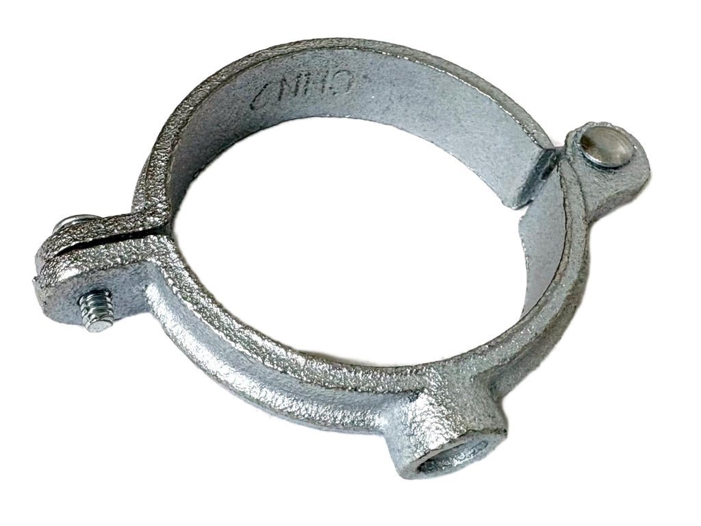 ClampTitan Hinged Split Ring Pipe Hanger Galvanized Iron, with 3/8 or 1/2 in. Rod Fitting