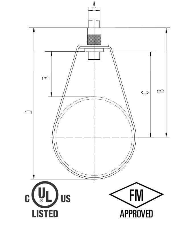 Swivel Ring Hanger for Pipe Support, 304SS Stainless Steel, FM and UL Approved, 2 Pieces