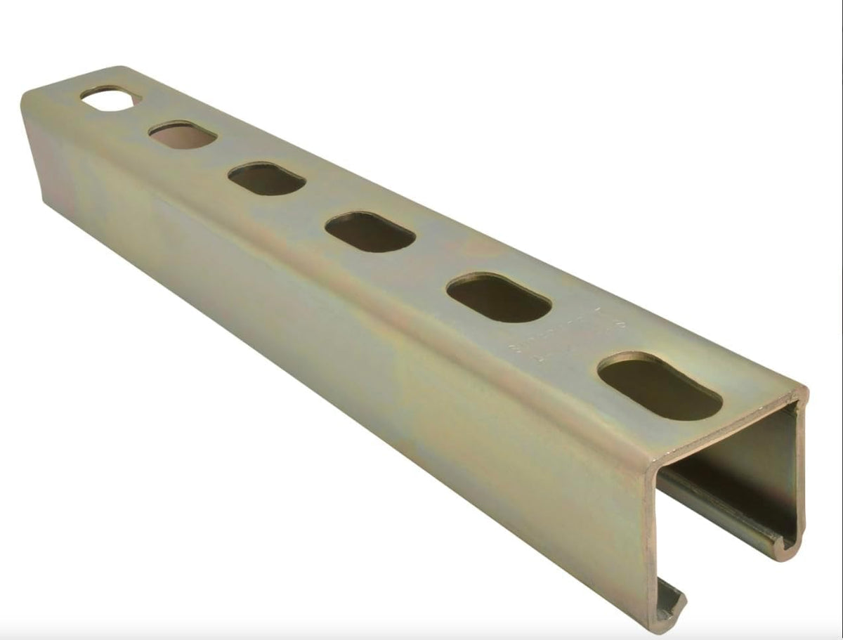 ClampTitan 1 5/8'' x 1 5/8'' Slotted Metal Strut Channel, Green Epoxy, 12 Gauge U Channel,