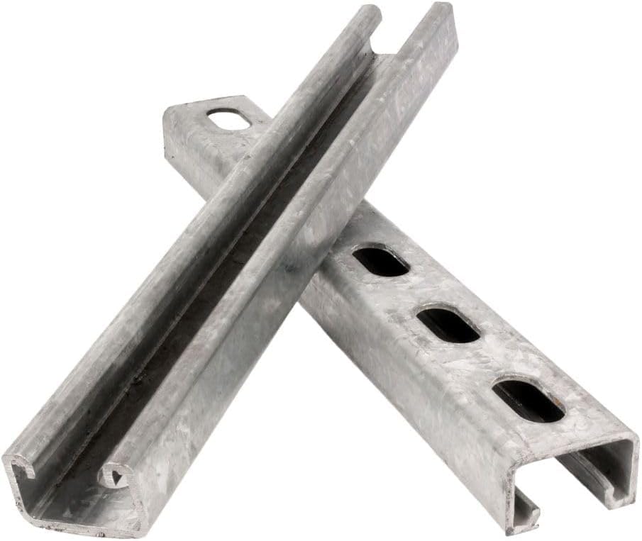 Slotted Metal Strut Channel - 1" x 1 5/8" Low Profile 12-Gauge Steel U-Channel - Pre-Galvanized ASTM A653