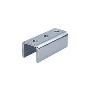 ClampTitan Three Hole Splice, U Shaped Splice Fittings Strut Connector Bracket for 1-5/8" Strut, Hot-dip Galvanized