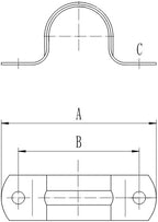 ClampTitan 2-Hole Pipe Strap Copper Epoxy, U Bracket Tube Strap Clamp, Tension Clips, 50-Pack
