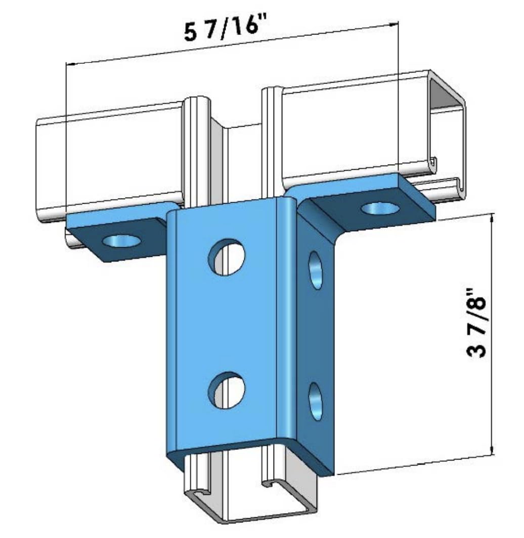 ClampTitan 8-Hole Wing Fitting Bracket, for 1-5/8" Strut Channel with 1/2" Bolt