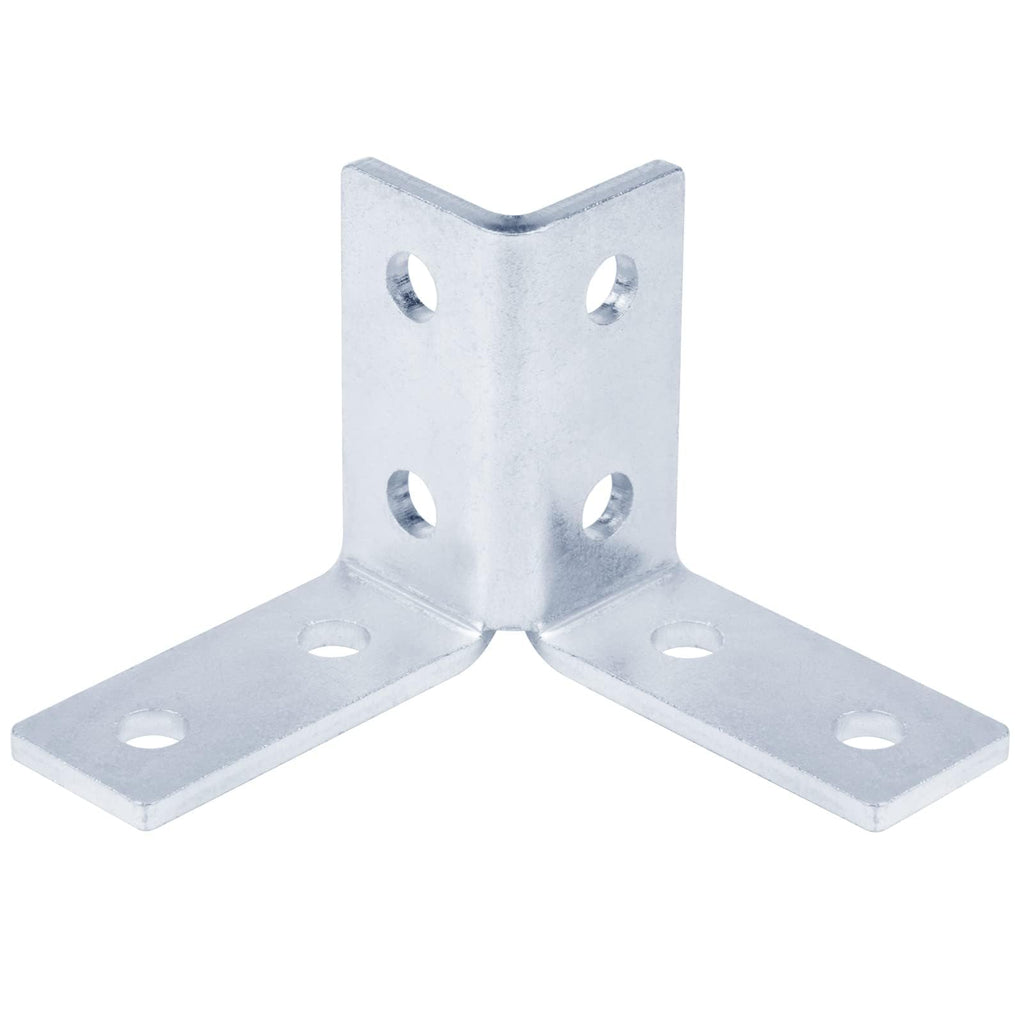 ClampTitan 8-Hole Double Corner, Channel Wing Fitting Bracket, for 1-5/8" Strut Channel with 1/2" Bolt, HDG