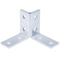 ClampTitan 8-Hole Double Corner, Channel Wing Fitting Bracket, for 1-5/8" Strut Channel with 1/2" Bolt, HDG