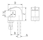 ClampTitan 3/8-Inch Beam Clamp, 3/4-Inch Jaw Opening, Wall & Ceiling Mount Pipe Support, C-Clamp, 10-Pack, UL/cUL/FM Approved
