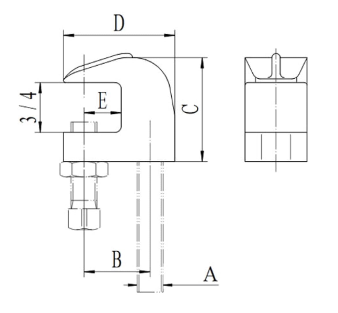 ClampTitan 3/8-Inch Beam Clamp, 3/4-Inch Jaw Opening, Wall & Ceiling Mount Pipe Support, C-Clamp, 10-Pack, UL/cUL/FM Approved