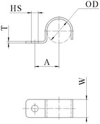 ClampTitan Rigid One Hole Pipe Strap, R Shape Bracket, 15-Pack