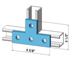 ClampTitan T Shape Plate Four Hole, Fitting for 1-5/8" Strut Channel, Tee Plate Corner Bracket