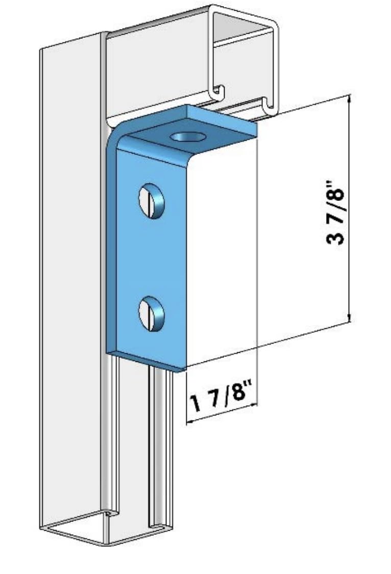 ClampTitan 3-Hole 90 Degree Fitting Bracket for 1-5/8" Strut Channel, L Shape Corner Brace