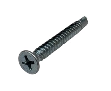 #8 x 1-1/2" Sheet Metal Self Drilling Screws, Philips Flat Head Self-Tapping, #2 Point Zinc Plated Carbon Steel Tek for Metal/Wood