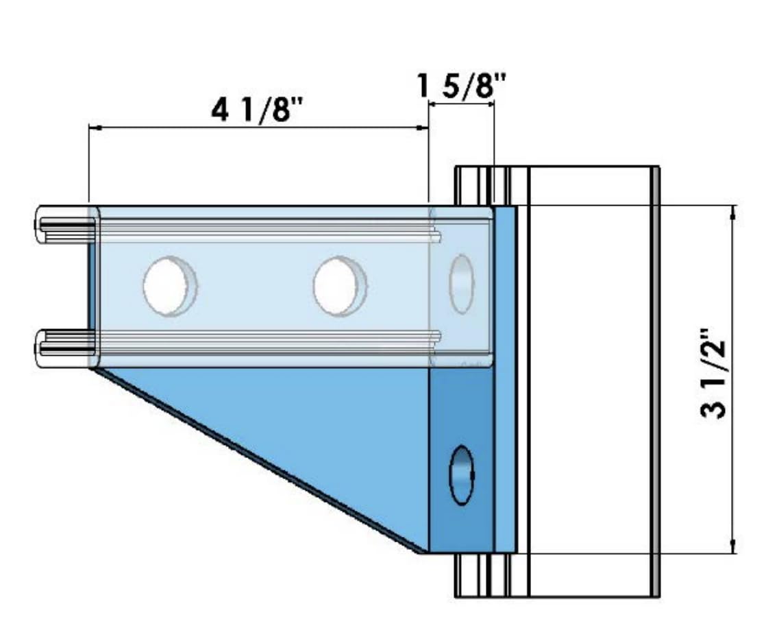 ClampTitan 4-Hole 90 Degree Fitting Bracket for 1-5/8" Strut Channel