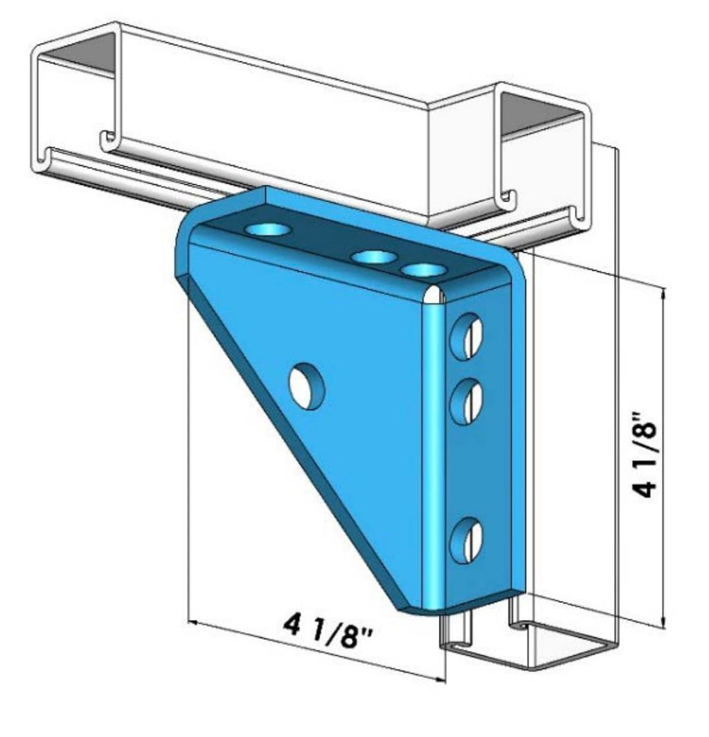 ClampTitan Universal Shelf Bracket, Angle Fitting, for 1-5/8" Strut Channel with 1/2" Bolt