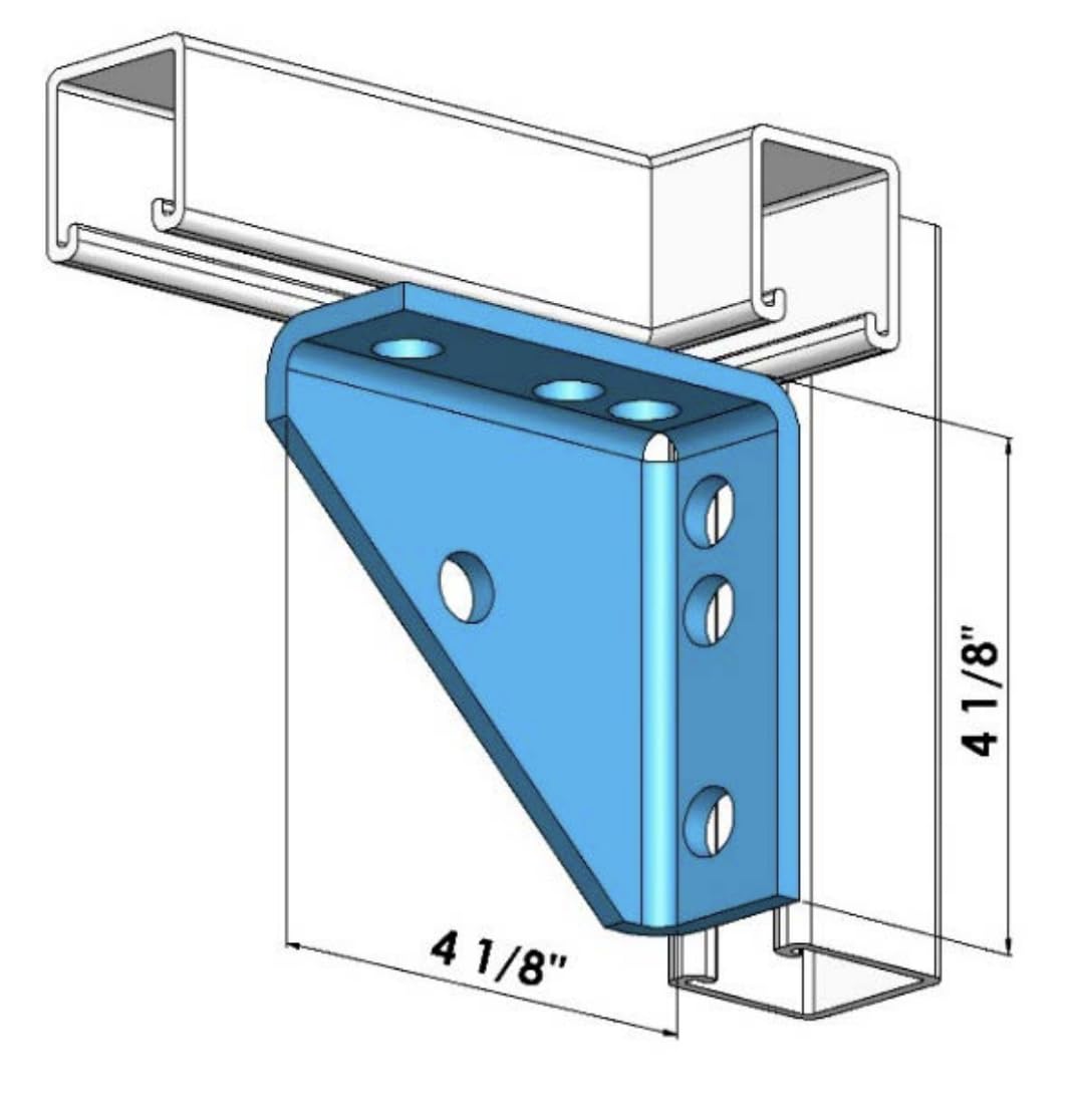 ClampTitan Universal Shelf Bracket, Angle Fitting, for 1-5/8" Strut Channel with 1/2" Bolt