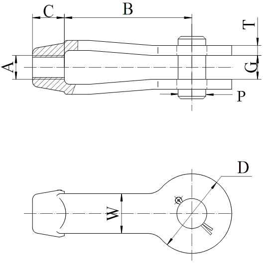 ClampTitan Forged Steel Clevis, Connect Hanger Rod to Pipe Lugs/Angles, High-Temperature Piping