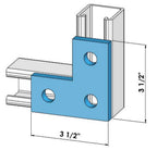 ClampTitan Three Hole L Flat Plate, Fitting for 1-5/8" Strut Channel, 90 Degrees Connector Bracket