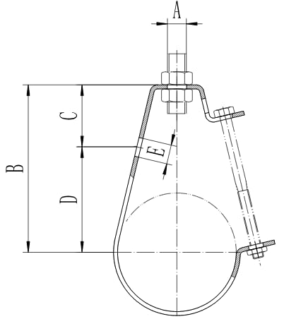 ClampTitan J-Hanger for Suspension of Stationary Piping, Side Bolt for After Installation, with Side Hole Mounting, 5-Pack