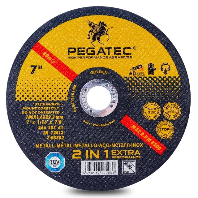 Cut Off Wheel 7" x 1/16" x 7/8", 25-Pack, Super Thin Metal Cutting Disk for Angle Grinder