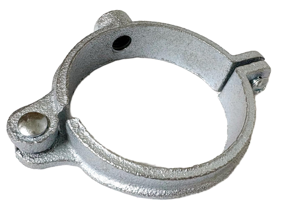 ClampTitan Hinged Split Ring Pipe Hanger Galvanized Iron, with 3/8 or 1/2 in. Rod Fitting