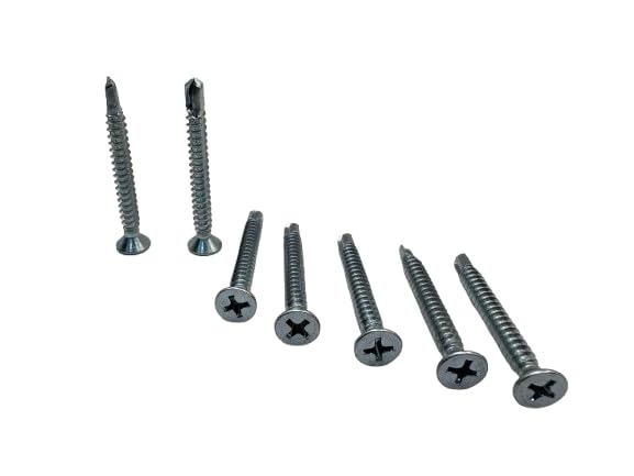 #8 x 1-1/2" Sheet Metal Self Drilling Screws, Philips Flat Head Self-Tapping, #2 Point Zinc Plated Carbon Steel Tek for Metal/Wood